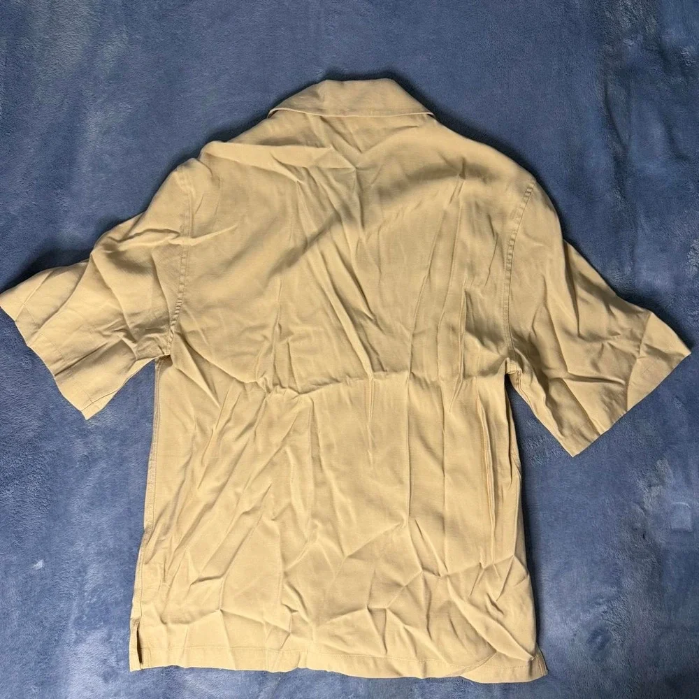 Zara tan button-up shirt